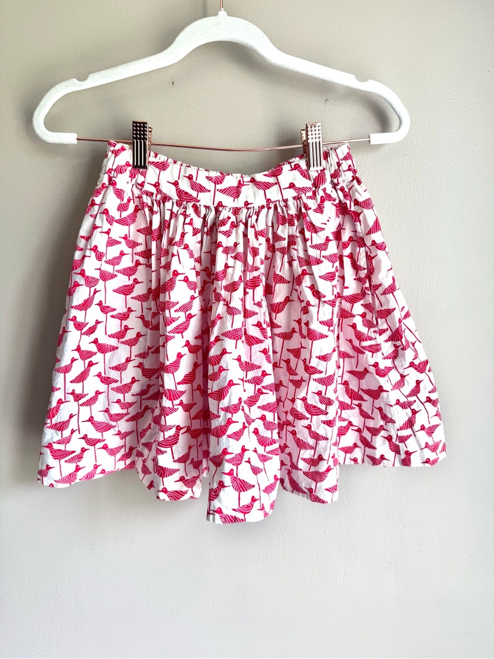 Kate Spade Girls Bird Skirt Fit Flare Skater White Red Size 8 - Picture 2 of 6